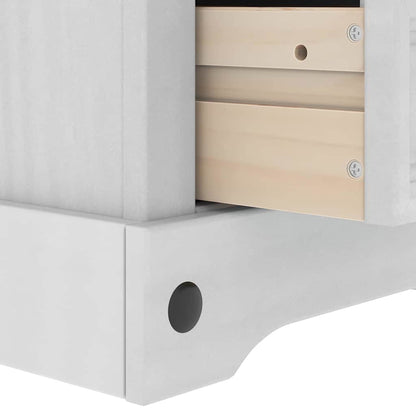 vidaXL Nachttisch Weiß 45 x 35 x 64 cm Massives Kiefernholz