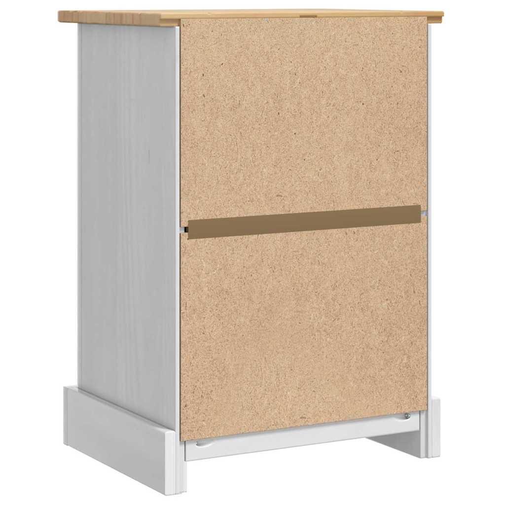 vidaXL Nachttisch Weiß 45 x 35 x 64 cm Massives Kiefernholz