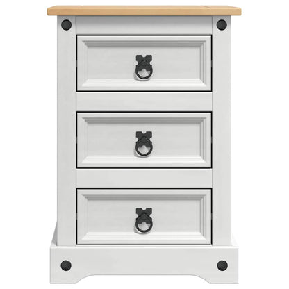 vidaXL Nachttisch Weiß 45 x 35 x 64 cm Massives Kiefernholz