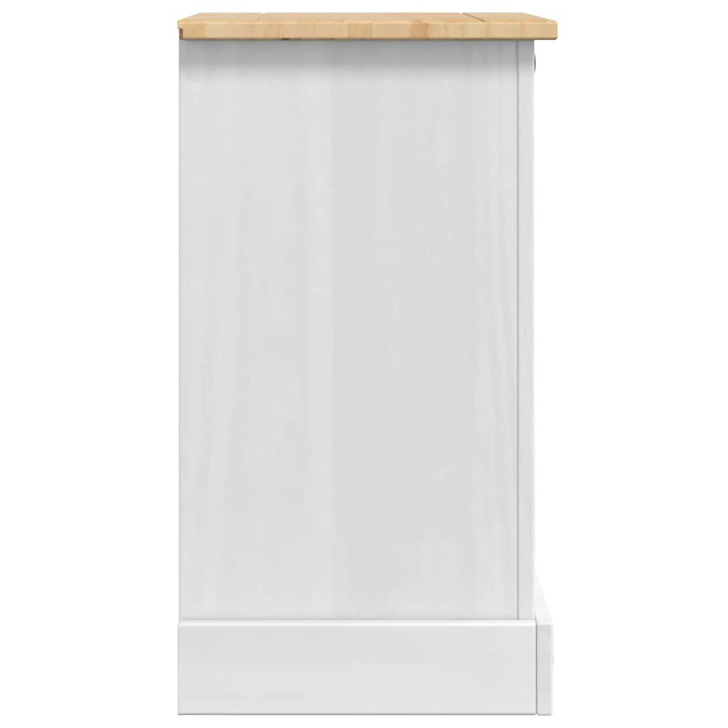 vidaXL Nachttisch Weiß 45 x 35 x 64 cm Massives Kiefernholz