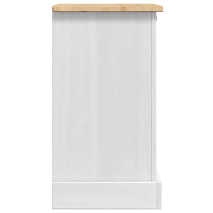 vidaXL Nachttisch Weiß 45 x 35 x 64 cm Massives Kiefernholz