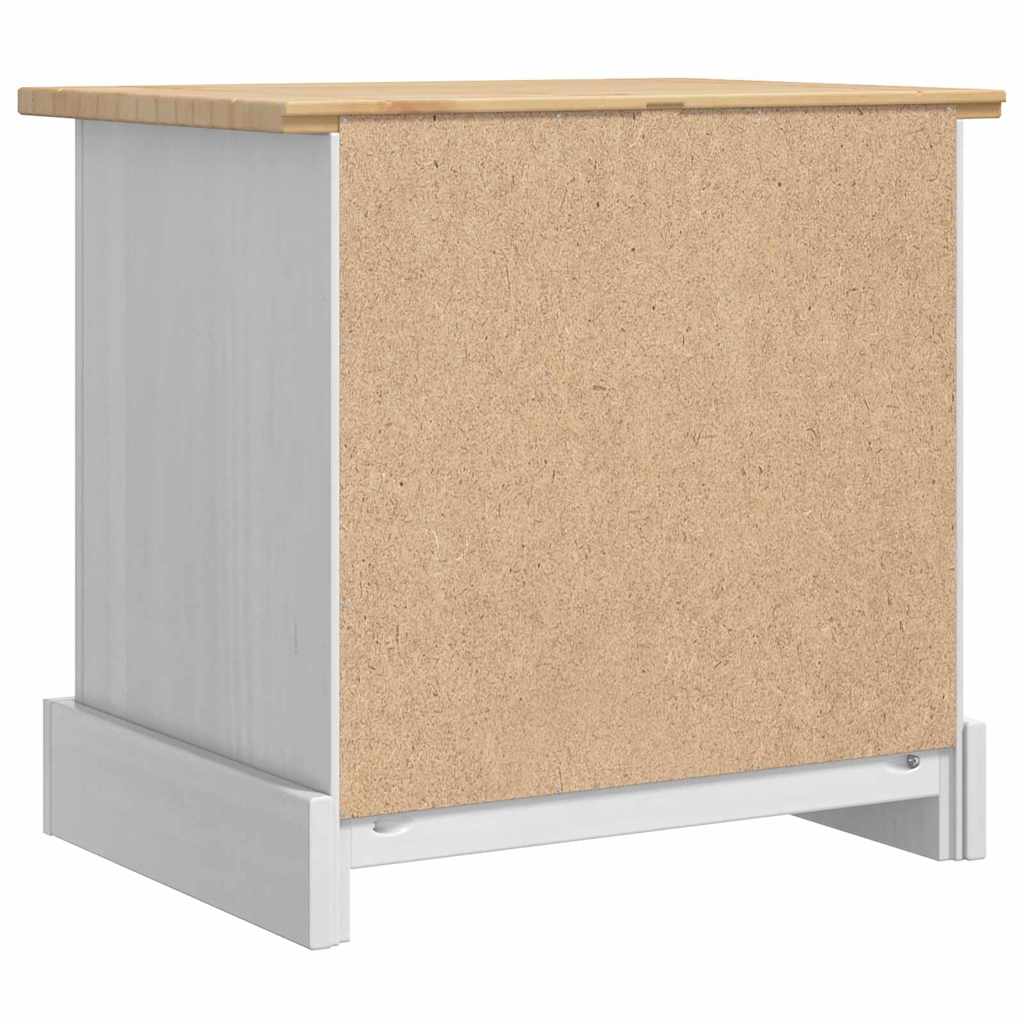 vidaXL Nachttisch Weiß 53 x 39 x 47 cm Massives Kiefernholz