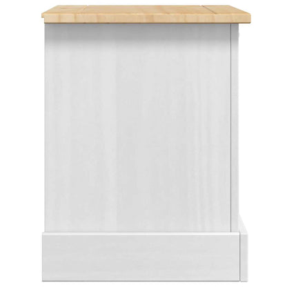 vidaXL Nachttisch Weiß 53 x 39 x 47 cm Massives Kiefernholz