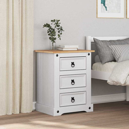 vidaXL Table de chevet blanc 53 x 39 x 66 cm Bois de pin massif