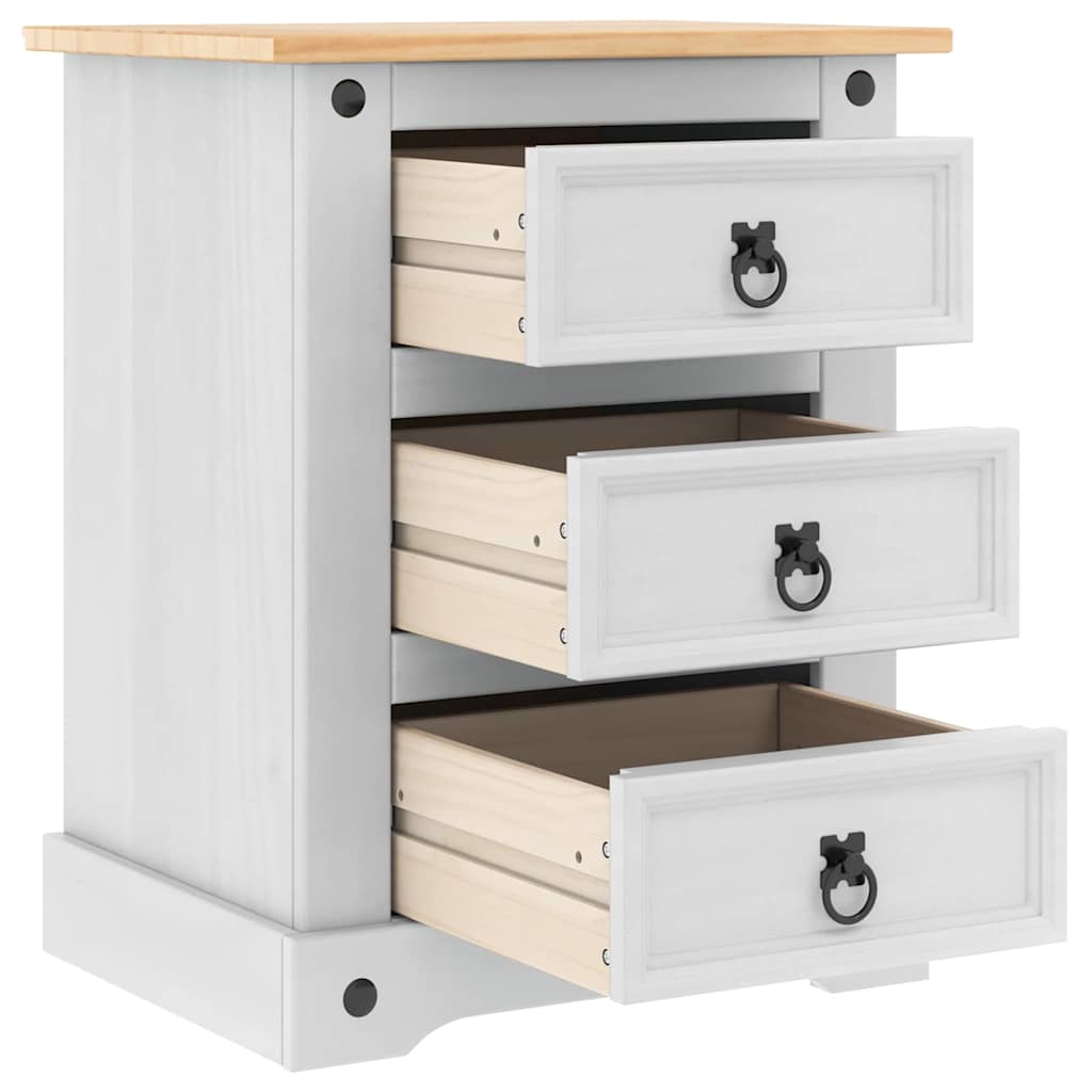 vidaXL Table de chevet blanc 53 x 39 x 66 cm Bois de pin massif