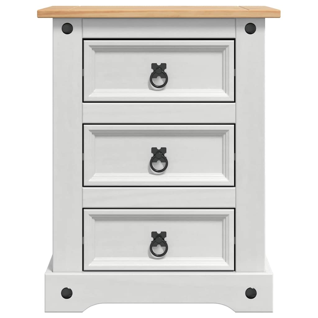 vidaXL Table de chevet blanc 53 x 39 x 66 cm Bois de pin massif