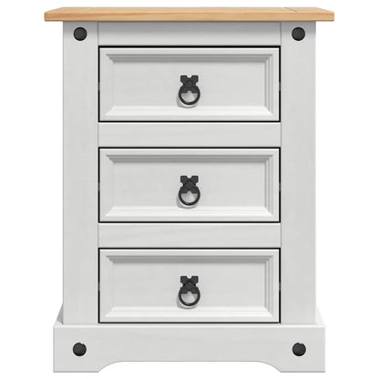 vidaXL Table de chevet blanc 53 x 39 x 66 cm Bois de pin massif