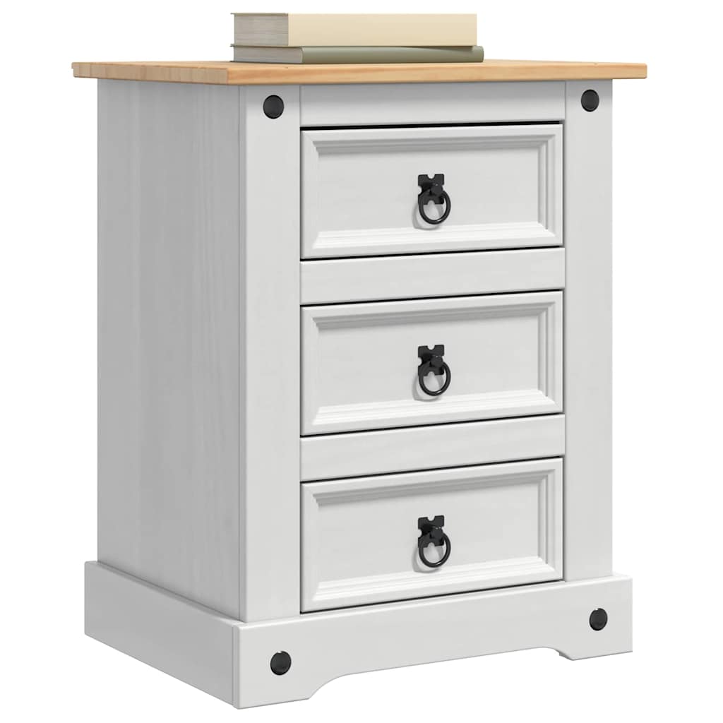 vidaXL Table de chevet blanc 53 x 39 x 66 cm Bois de pin massif