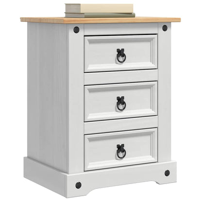 vidaXL Table de chevet blanc 53 x 39 x 66 cm Bois de pin massif
