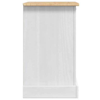 vidaXL Table de chevet blanc 53 x 39 x 66 cm Bois de pin massif