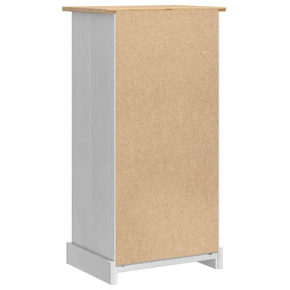 vidaXL Nachttisch Weiß 53 x 39 x 103 cm Massives Kiefernholz