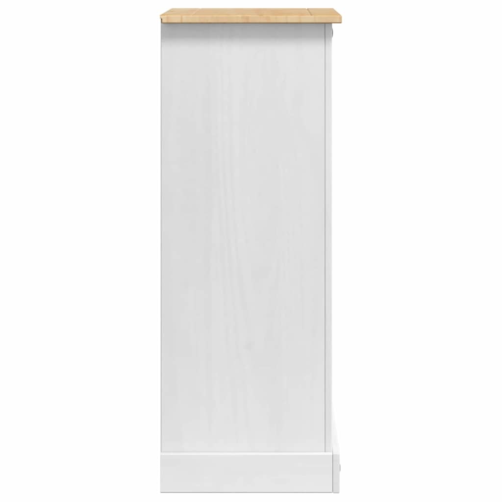 vidaXL Nachttisch Weiß 53 x 39 x 103 cm Massives Kiefernholz