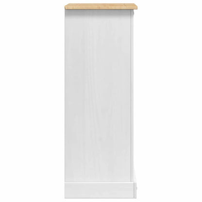 vidaXL Nachttisch Weiß 53 x 39 x 103 cm Massives Kiefernholz