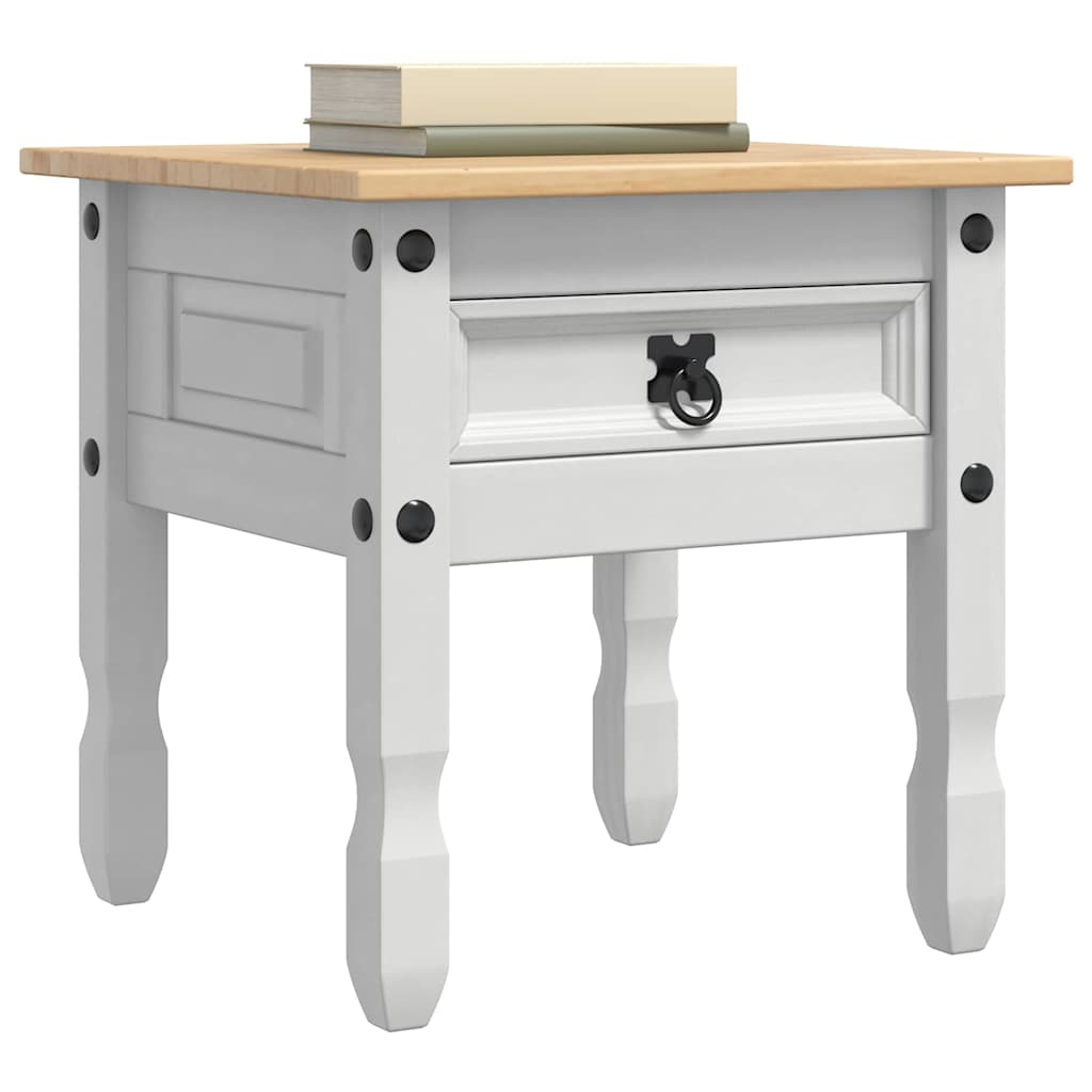 Beistelltisch Corona Weiß 50 x 50 x 50 cm Massives Kiefernholz