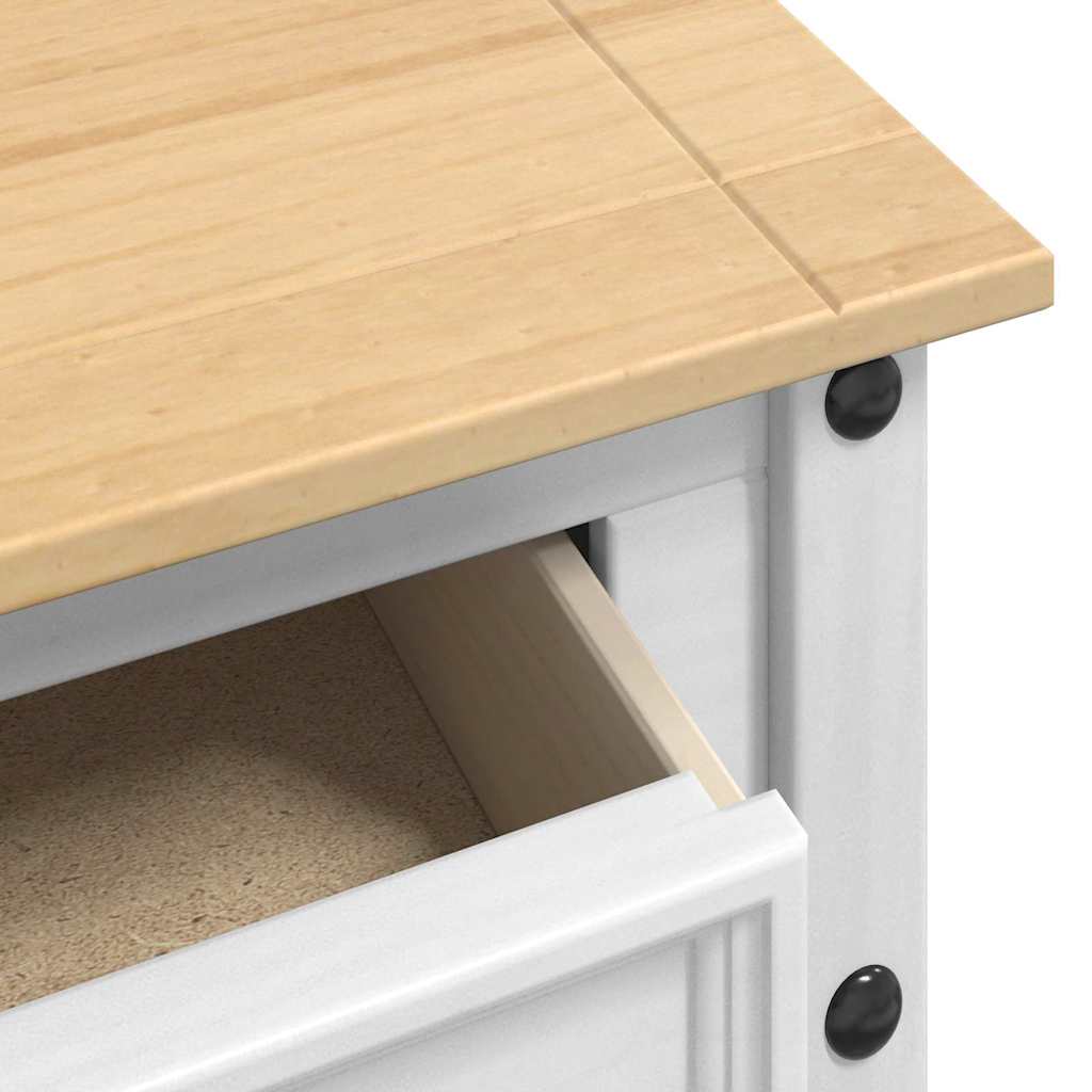 vidaXL Beistelltisch Weiß 115 x 46 x 73 cm Massives Kiefernholz