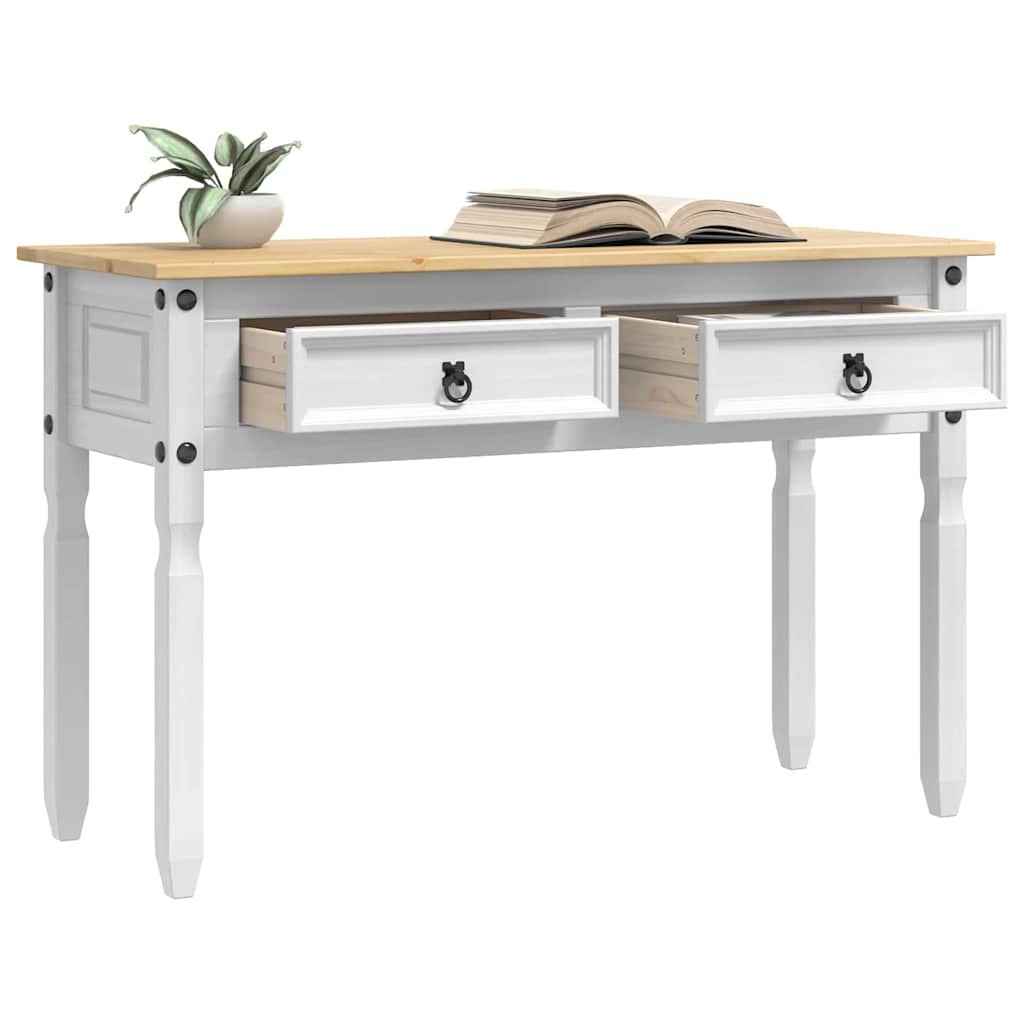 vidaXL Beistelltisch Weiß 115 x 46 x 73 cm Massives Kiefernholz