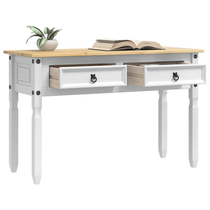 vidaXL Beistelltisch Weiß 115 x 46 x 73 cm Massives Kiefernholz
