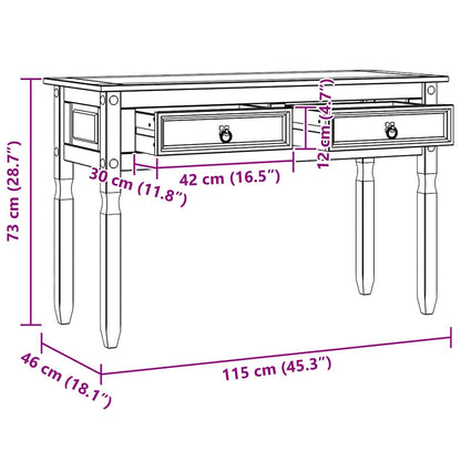 vidaXL Beistelltisch Weiß 115 x 46 x 73 cm Massives Kiefernholz