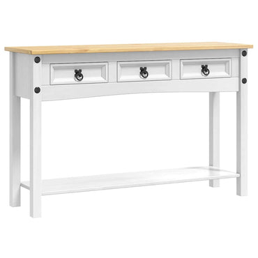vidaXL Beistelltisch Weiß 114 x 34,5 x 73 cm Massives Kiefernholz