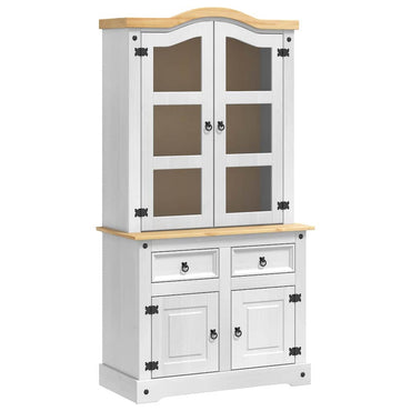 vidaXL Sideboard Weiß 100 x 48,5 x 179 cm Massives Kiefernholz