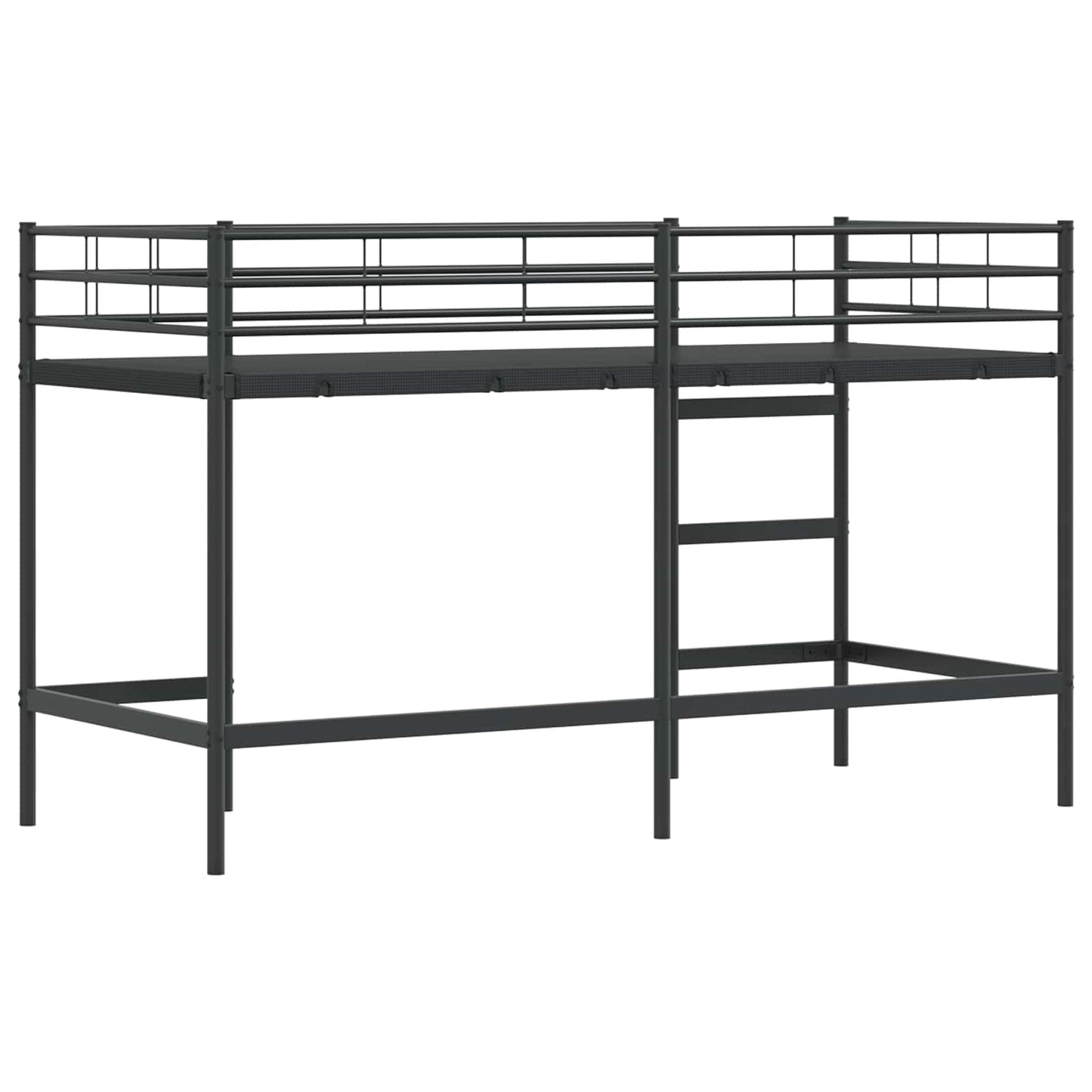 vidaXL Kinderloftbett Schwarz 74,5 x 190 cm Stahl