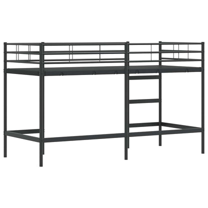 vidaXL Kinderloftbett Schwarz 74,5 x 190 cm Stahl