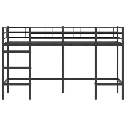 vidaXL Kinderloftbett Schwarz 74,5 x 190 cm Stahl