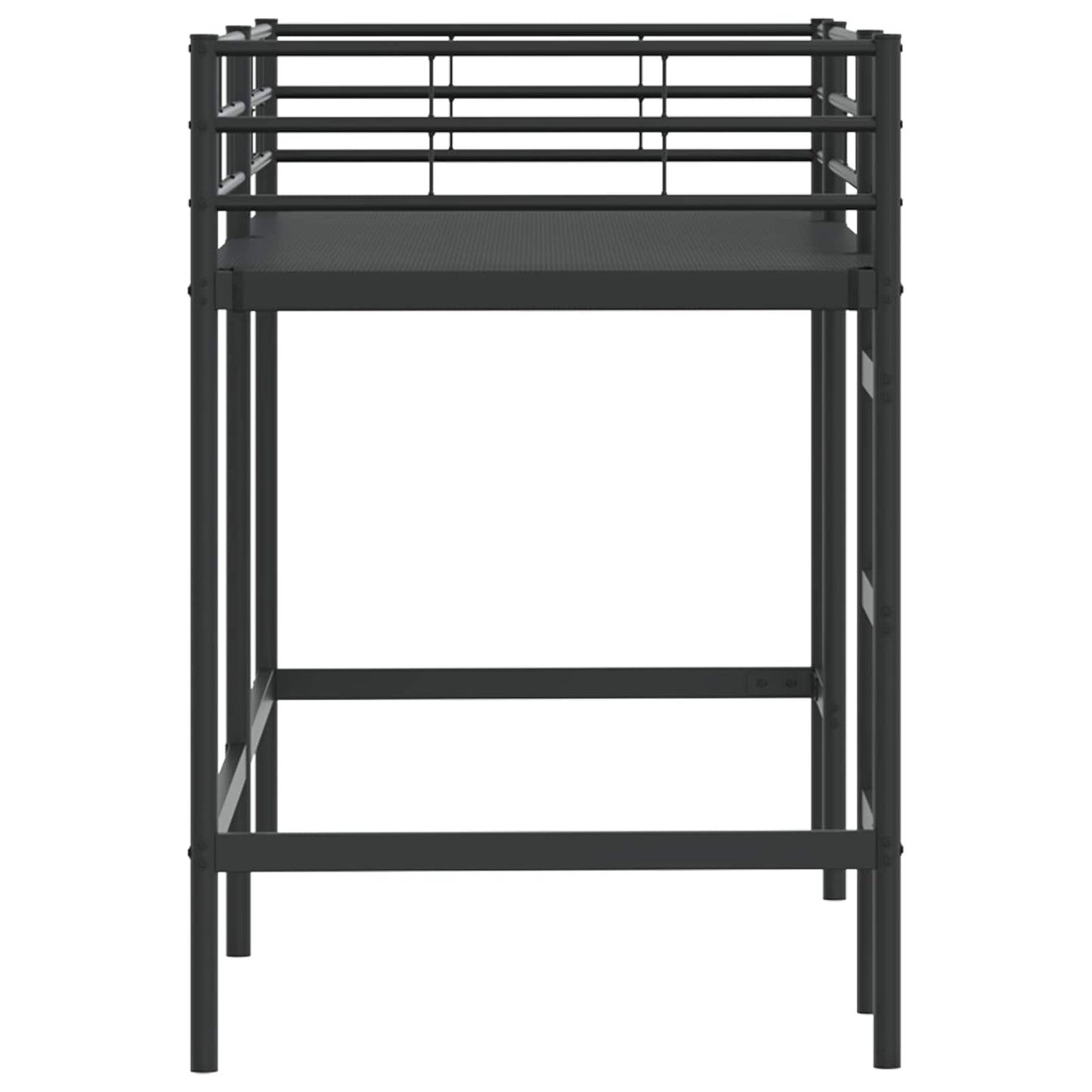 vidaXL Kinderloftbett Schwarz 74,5 x 190 cm Stahl
