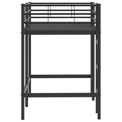 vidaXL Kinderloftbett Schwarz 74,5 x 190 cm Stahl
