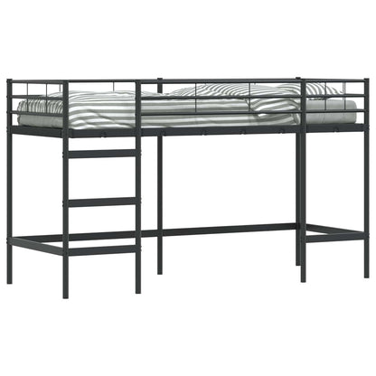 vidaXL Kinderloftbett Schwarz 90 x 190 cm Stahl