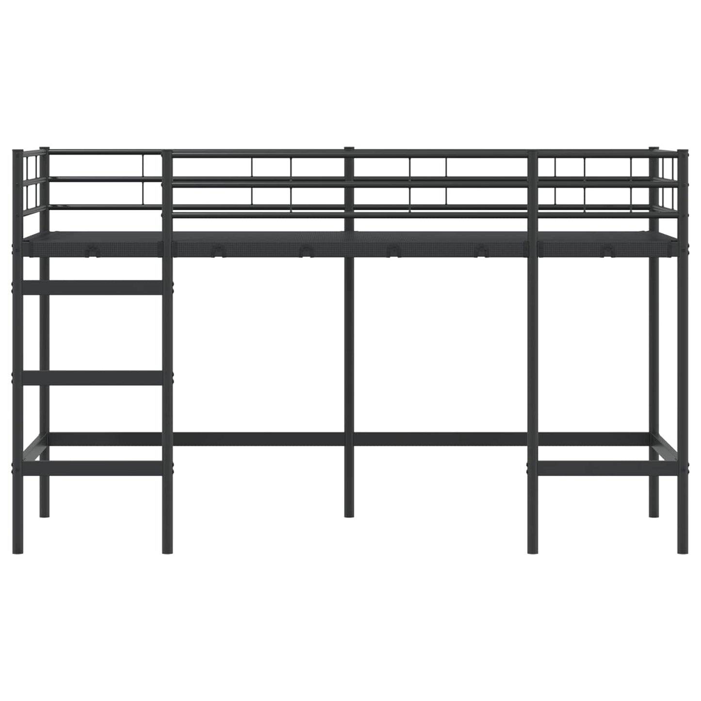 vidaXL Kinderloftbett Schwarz 90 x 190 cm Stahl
