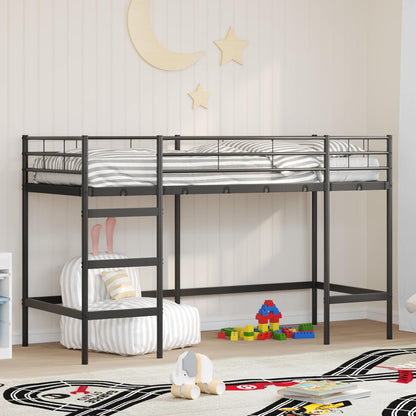 Kinderloftbett Schwarz 99,5 x 190 cm Stahl