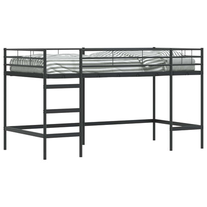 vidaXL Kinderloftbett Schwarz 99,5 x 200 cm Stahl