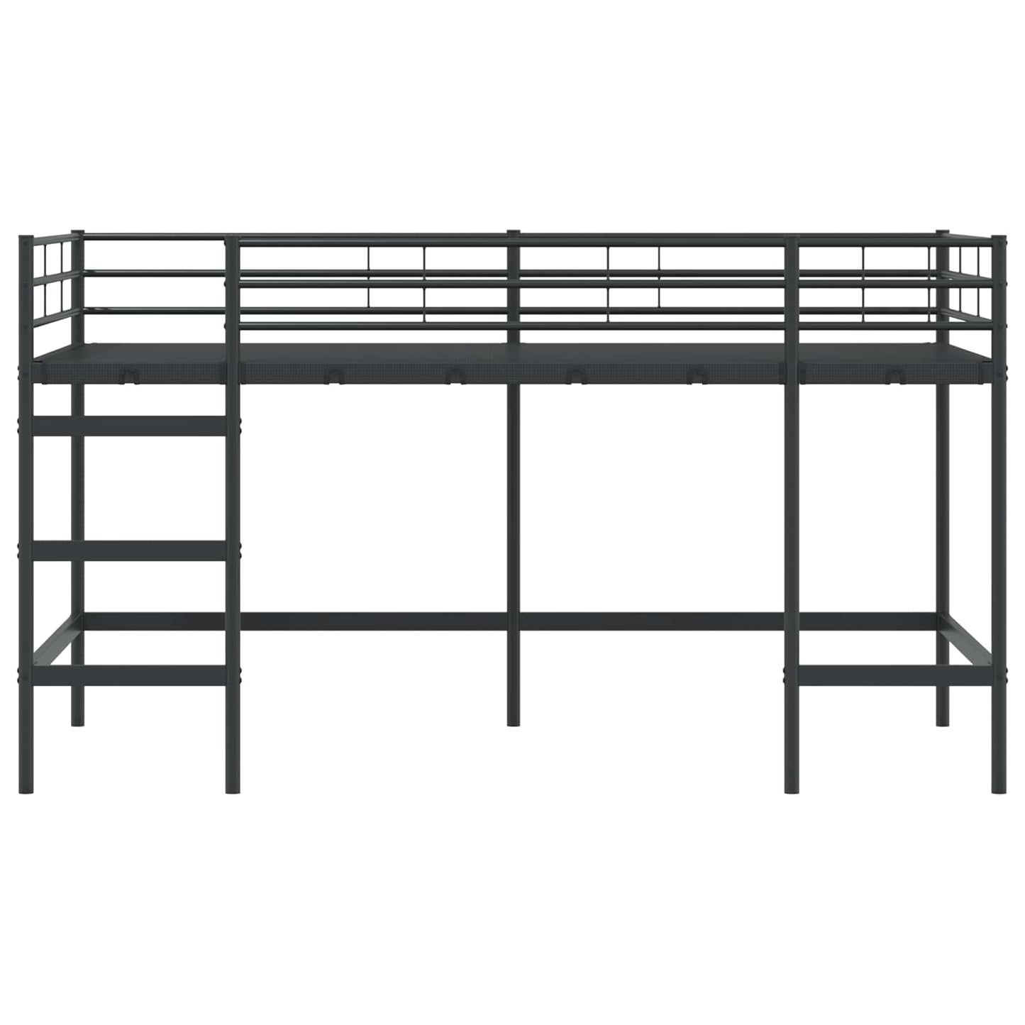 vidaXL Kinderloftbett Schwarz 99,5 x 200 cm Stahl