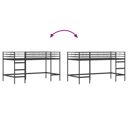 vidaXL Kinderloftbett Schwarz 99,5 x 200 cm Stahl