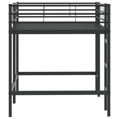 vidaXL Kinderloftbett Schwarz 99,5 x 200 cm Stahl