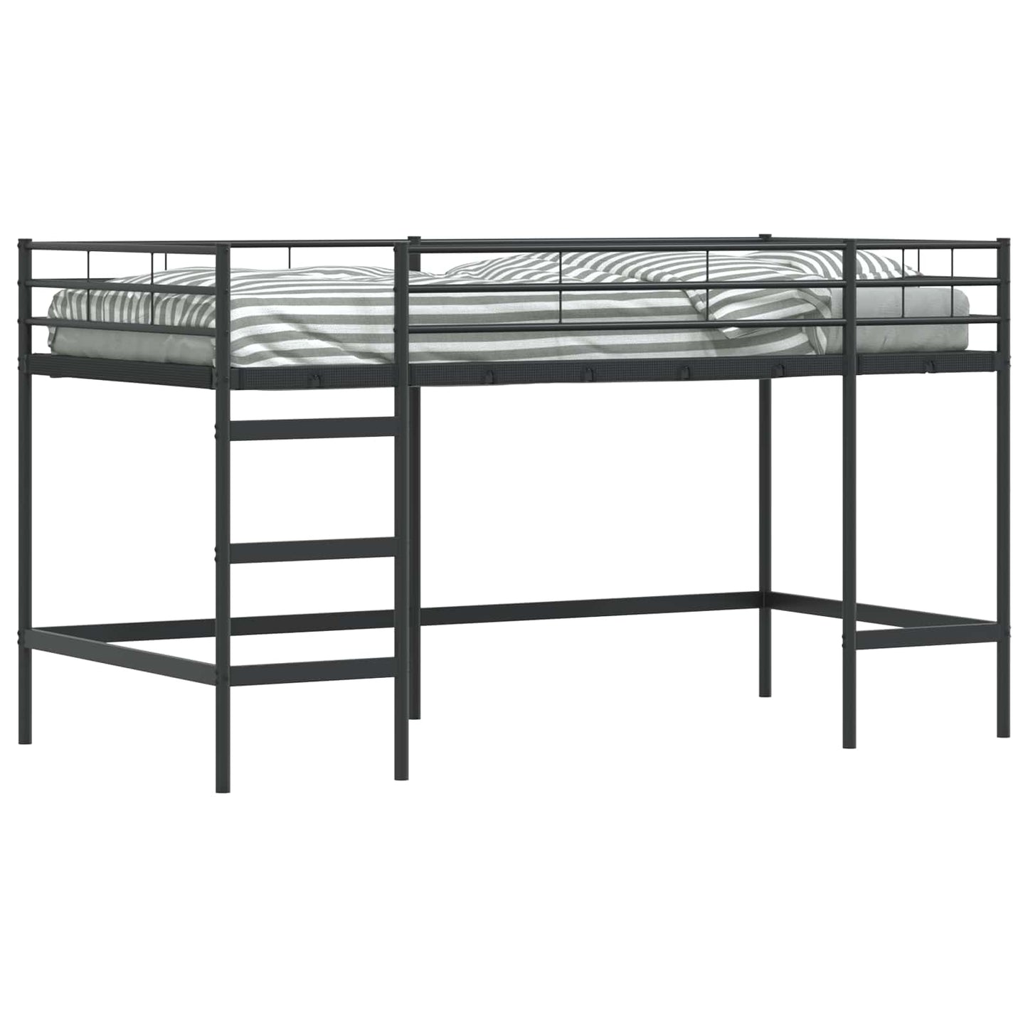 vidaXL Kinderloftbett Schwarz 107 x 200 cm Stahl