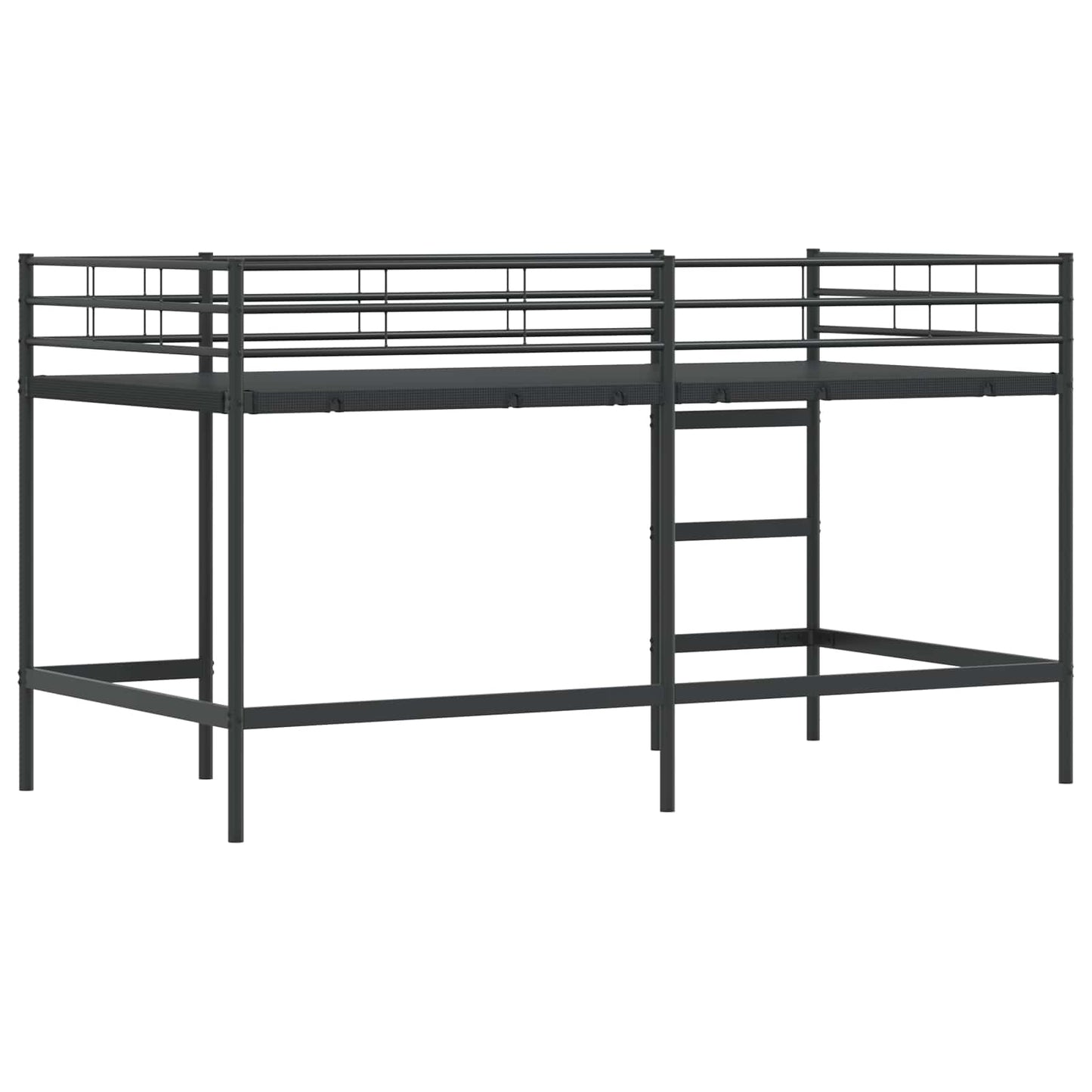 vidaXL Kinderloftbett Schwarz 107 x 200 cm Stahl