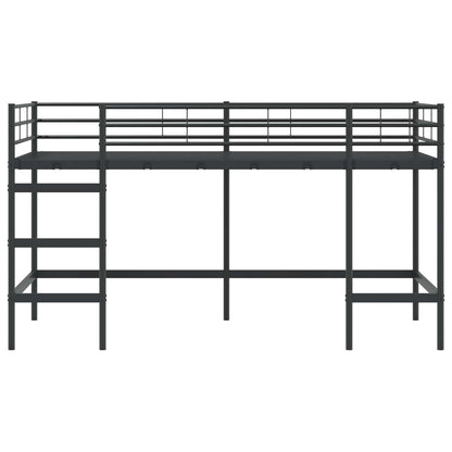 vidaXL Kinderloftbett Schwarz 107 x 200 cm Stahl