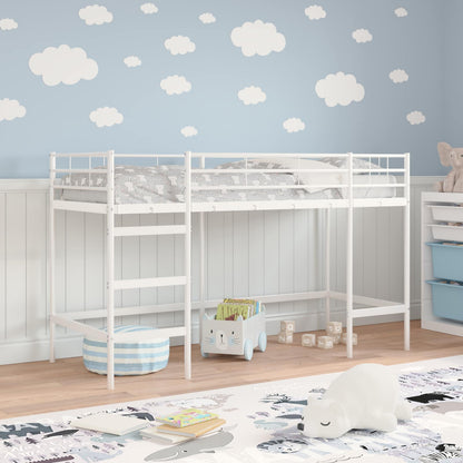 vidaXL Kinderloftbett Weiß 99,5 x 190 cm Stahl