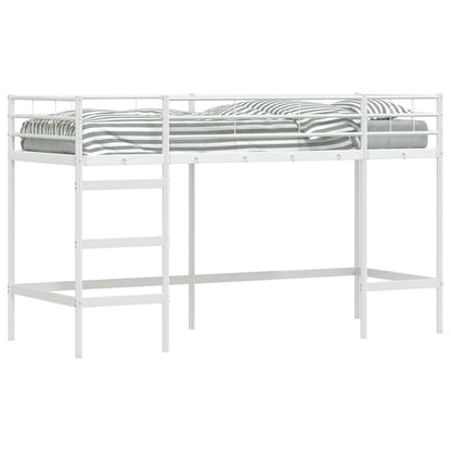 vidaXL Kinderloftbett Weiß 99,5 x 190 cm Stahl