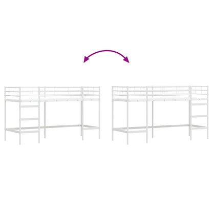 vidaXL Kinderloftbett Weiß 99,5 x 190 cm Stahl