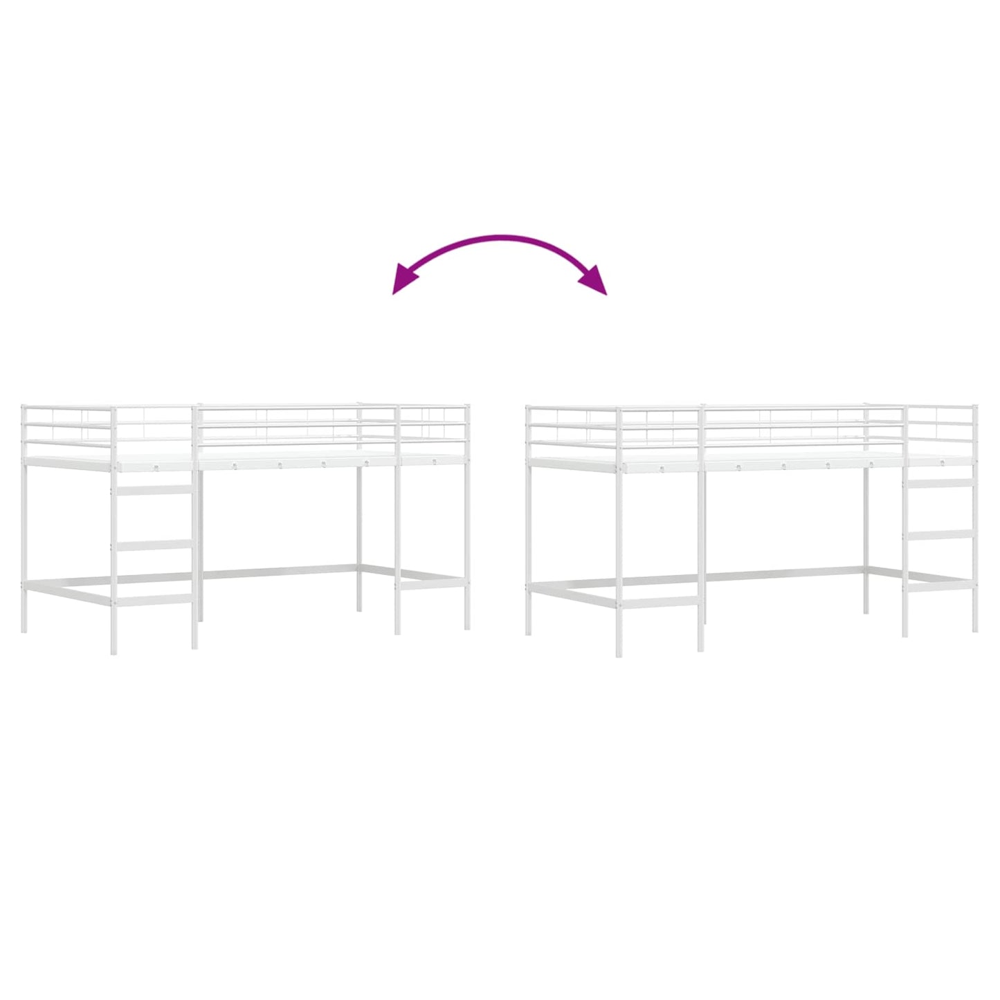 vidaXL Kinderloftbett Weiß 99,5 x 200 cm Stahl
