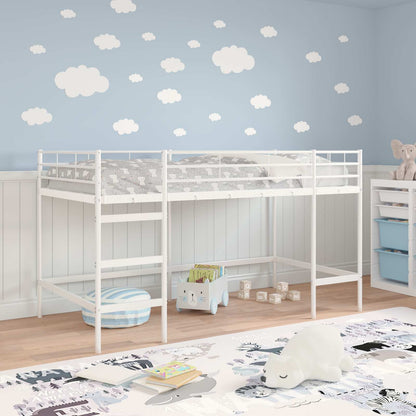 vidaXL Kinderloftbett Weiß 107 x 200 cm Stahl