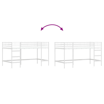 vidaXL Kinderloftbett Weiß 107 x 200 cm Stahl