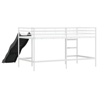 vidaXL Kinder-Loftbett mit Rutsche Weiß und Anthrazit 99,5 x 200 cm