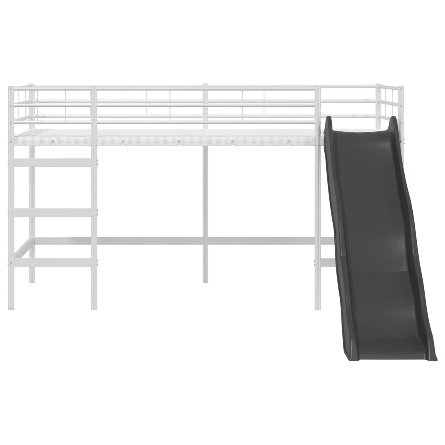 vidaXL Kinder-Loftbett mit Rutsche Weiß und Anthrazit 99,5 x 200 cm