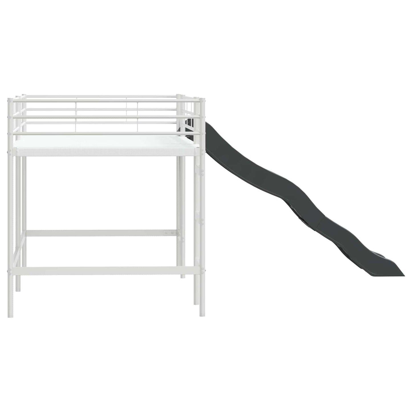 vidaXL Kinder-Loftbett mit Rutsche Weiß und Anthrazit 99,5 x 200 cm