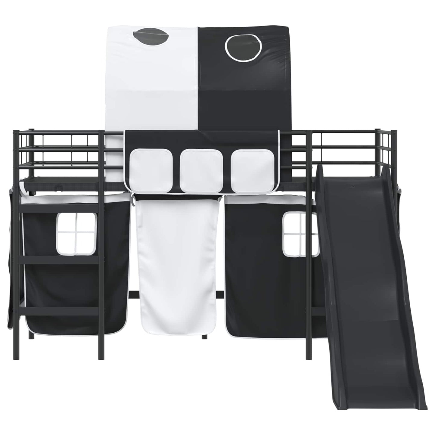 vidaXL Kinder-Etagenbett Schwarz 74,5 x 190 cm Metall