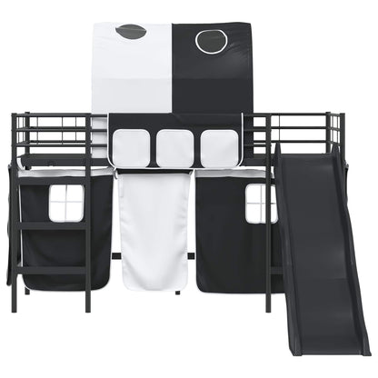 vidaXL Kinder-Etagenbett Schwarz 74,5 x 190 cm Metall